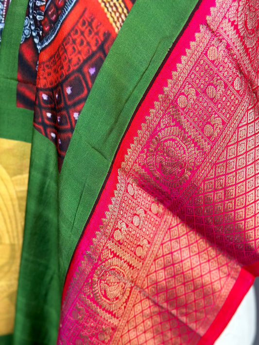 Kanchi kathakali print saree | Fusion saree | Sarees in USA