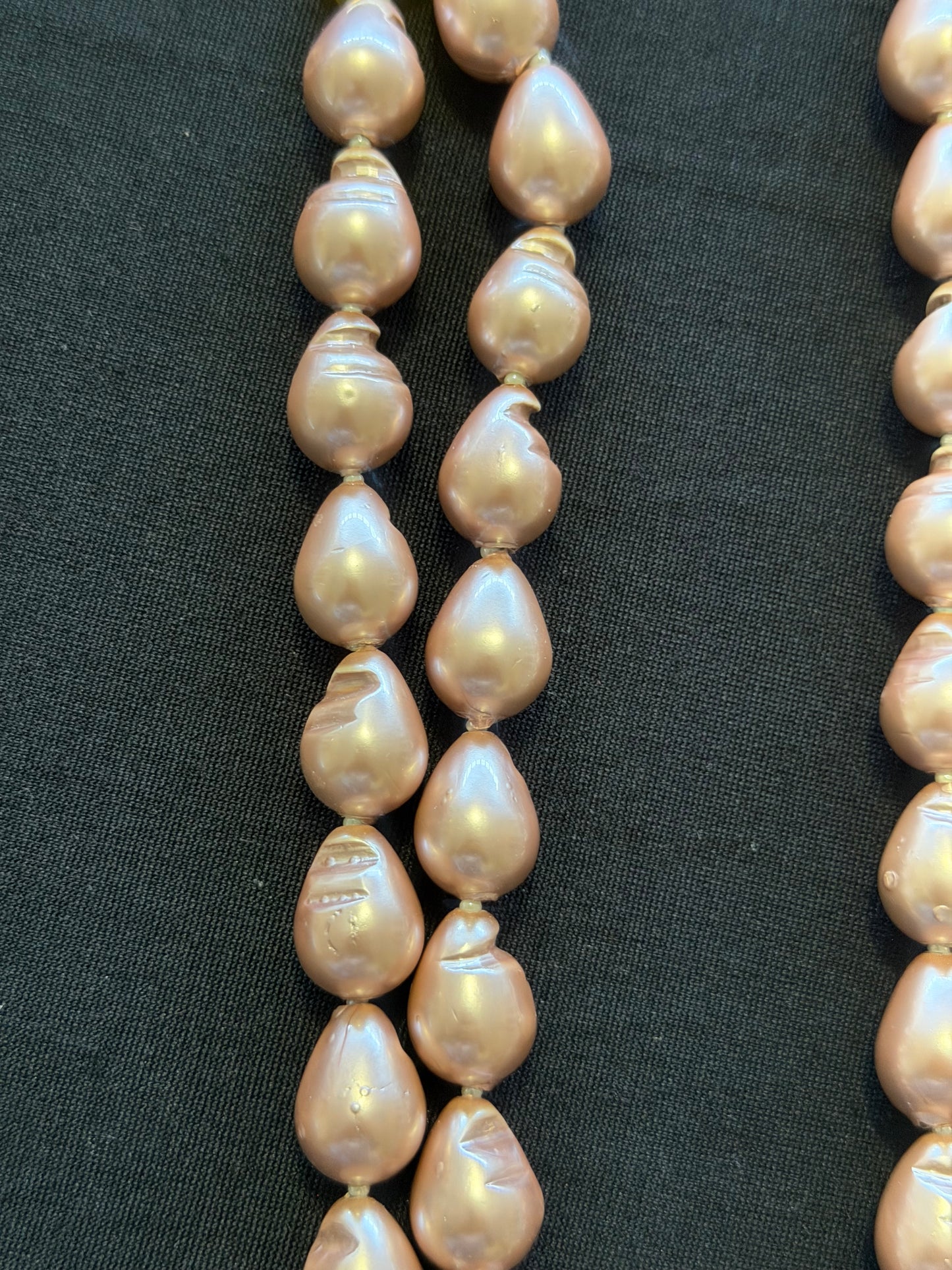Rose Gold baroque Pearl Double Line Necklace | Latest Indian Jewelry