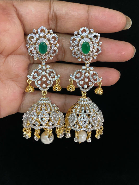 AD Jhumki Earrings| Ruby Jhumka Statement Earrings