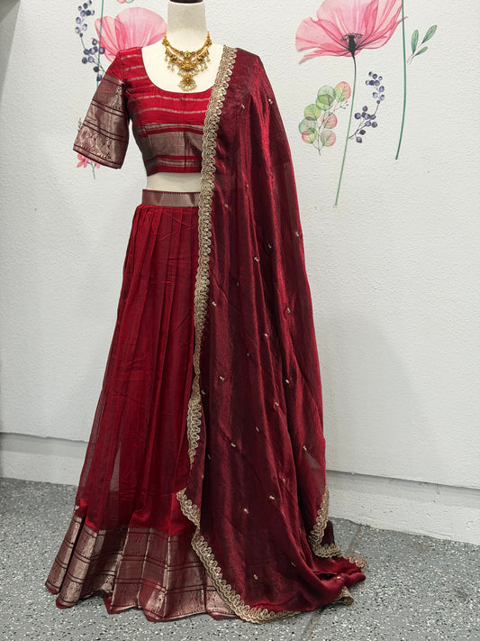 Mangalagiri Pattu pavada | Partywear Lehanga | Lehanga voni