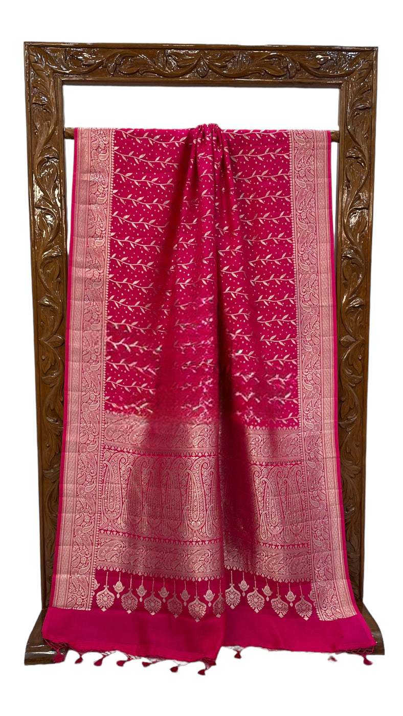 Pink Pure Chiniya Silk Saree | Sarees in USA