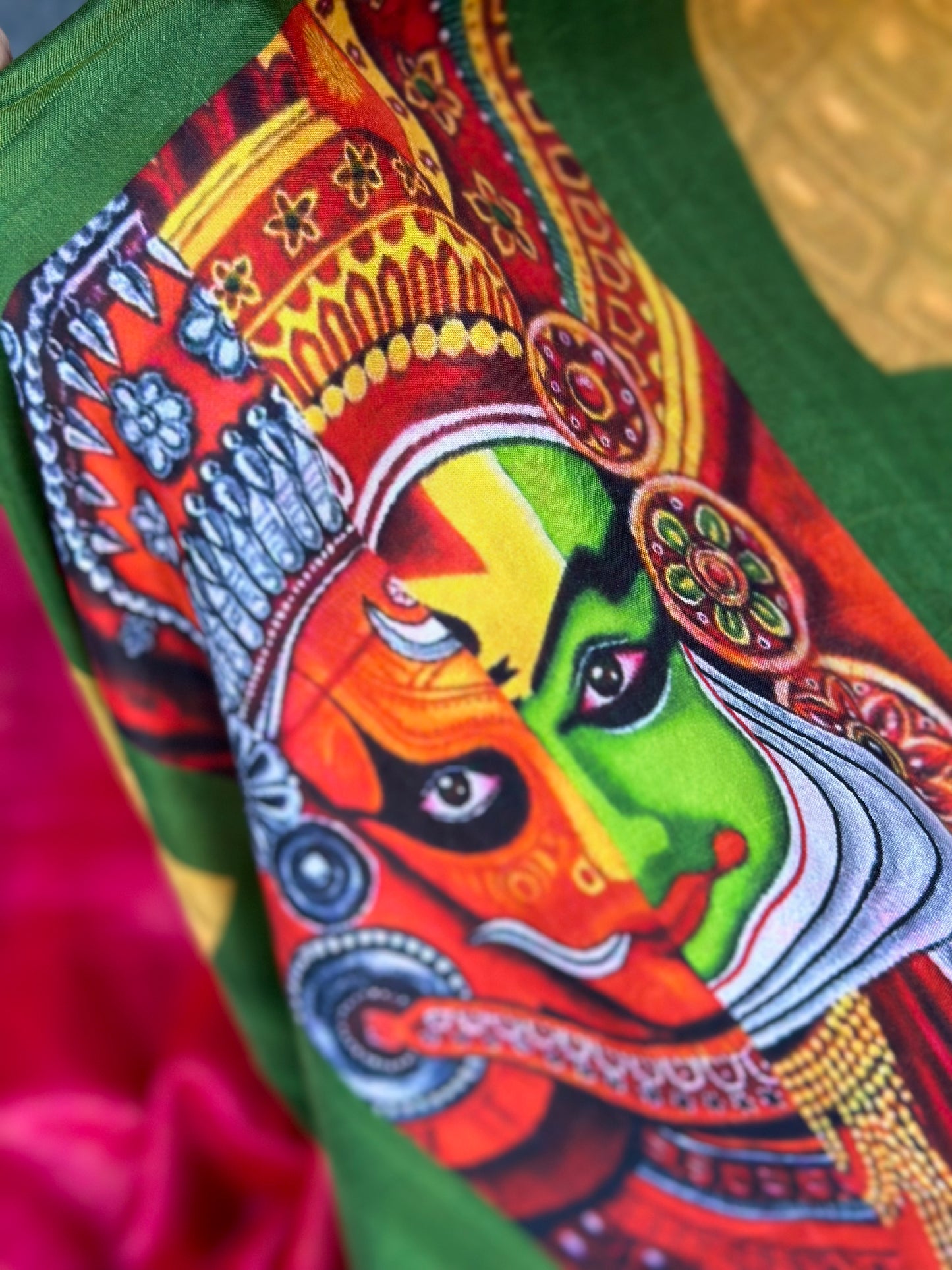 Kanchi kathakali print saree | Fusion saree | Sarees in USA