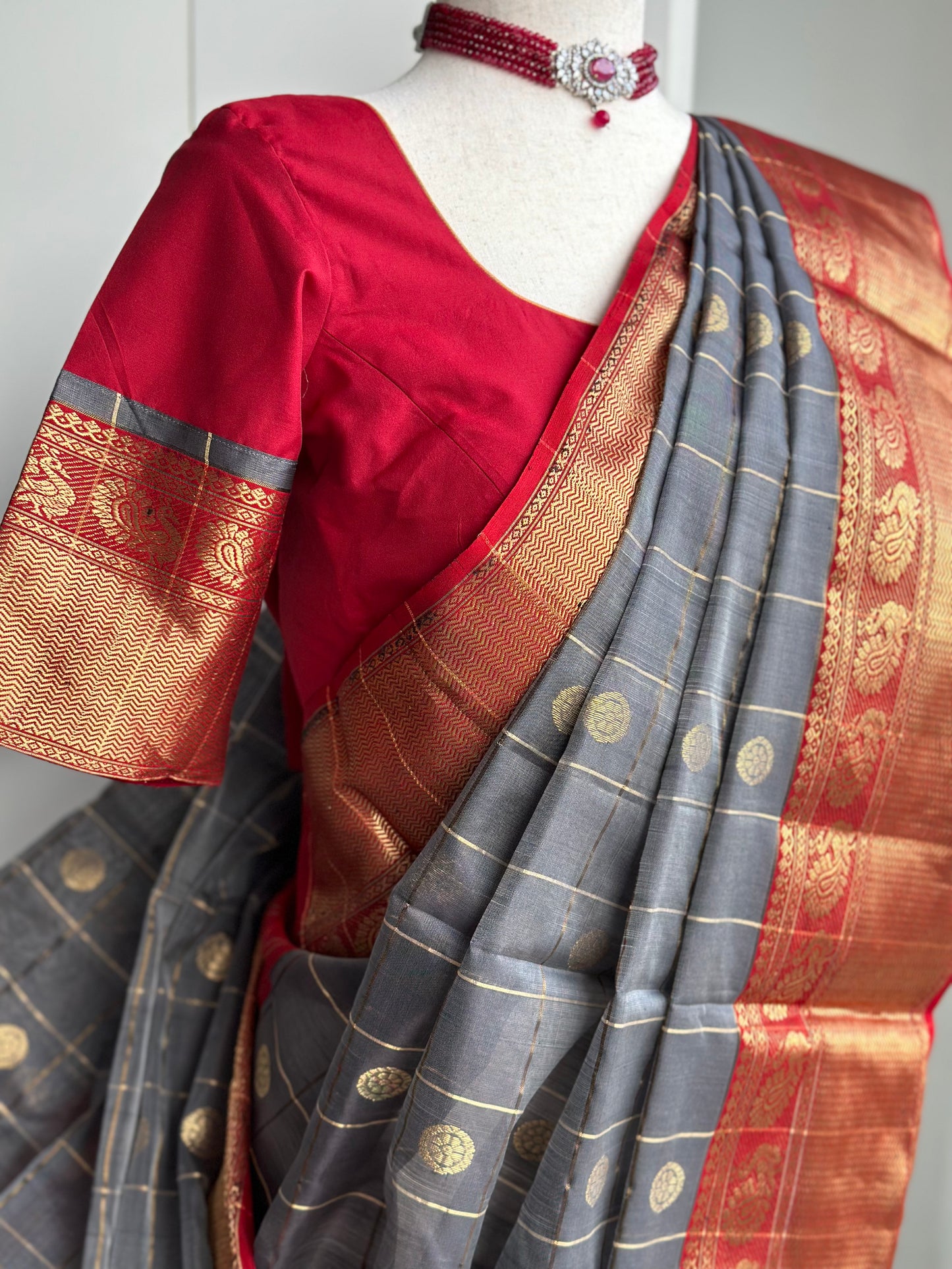 Handloom Chanderi pattu saree | Pattu saree with blouse