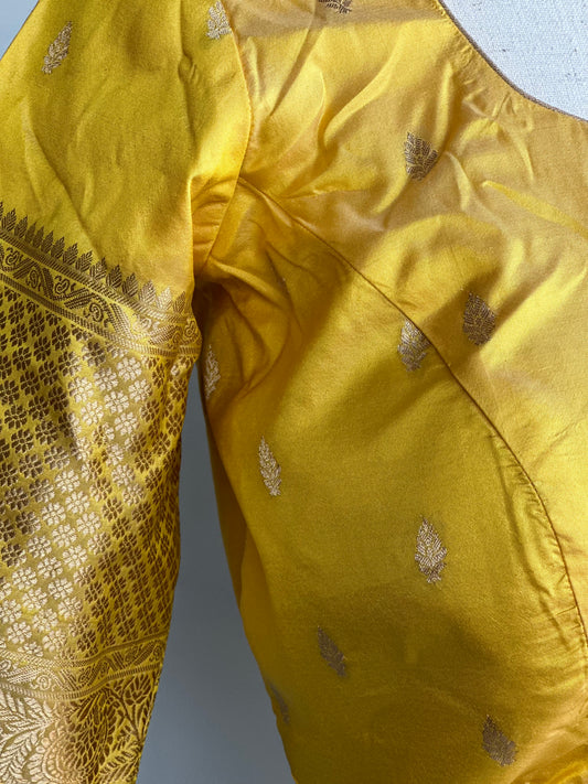 Yellow Pure silk blouse | Saree blouses in USA