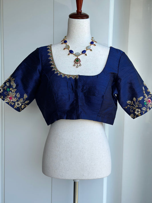 Pure raw silk hand embroidery blouse | Readymade blouses in USA