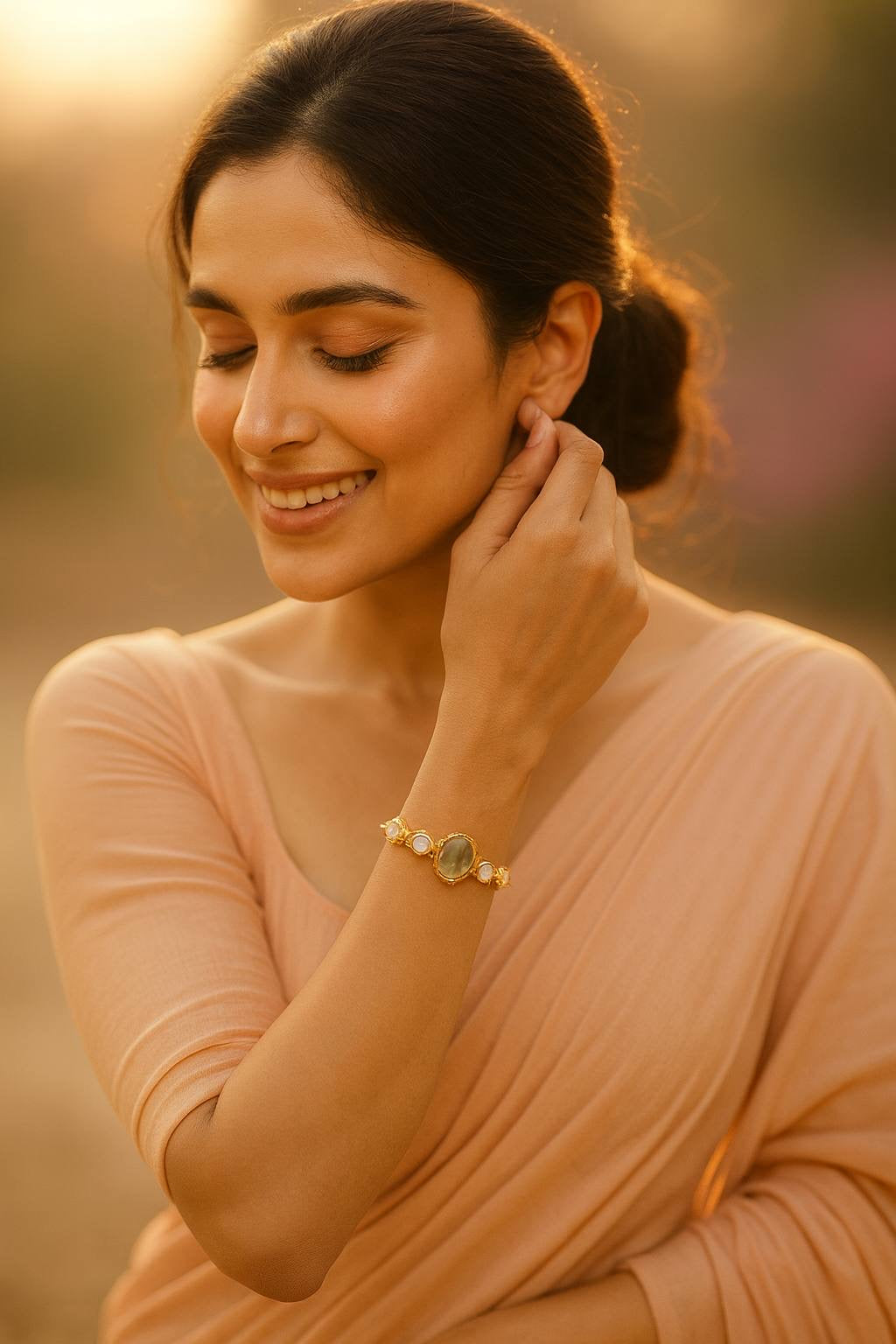 Moissanite Kundan Bracelet | Indian Jewelry InUSA | Gift Idea