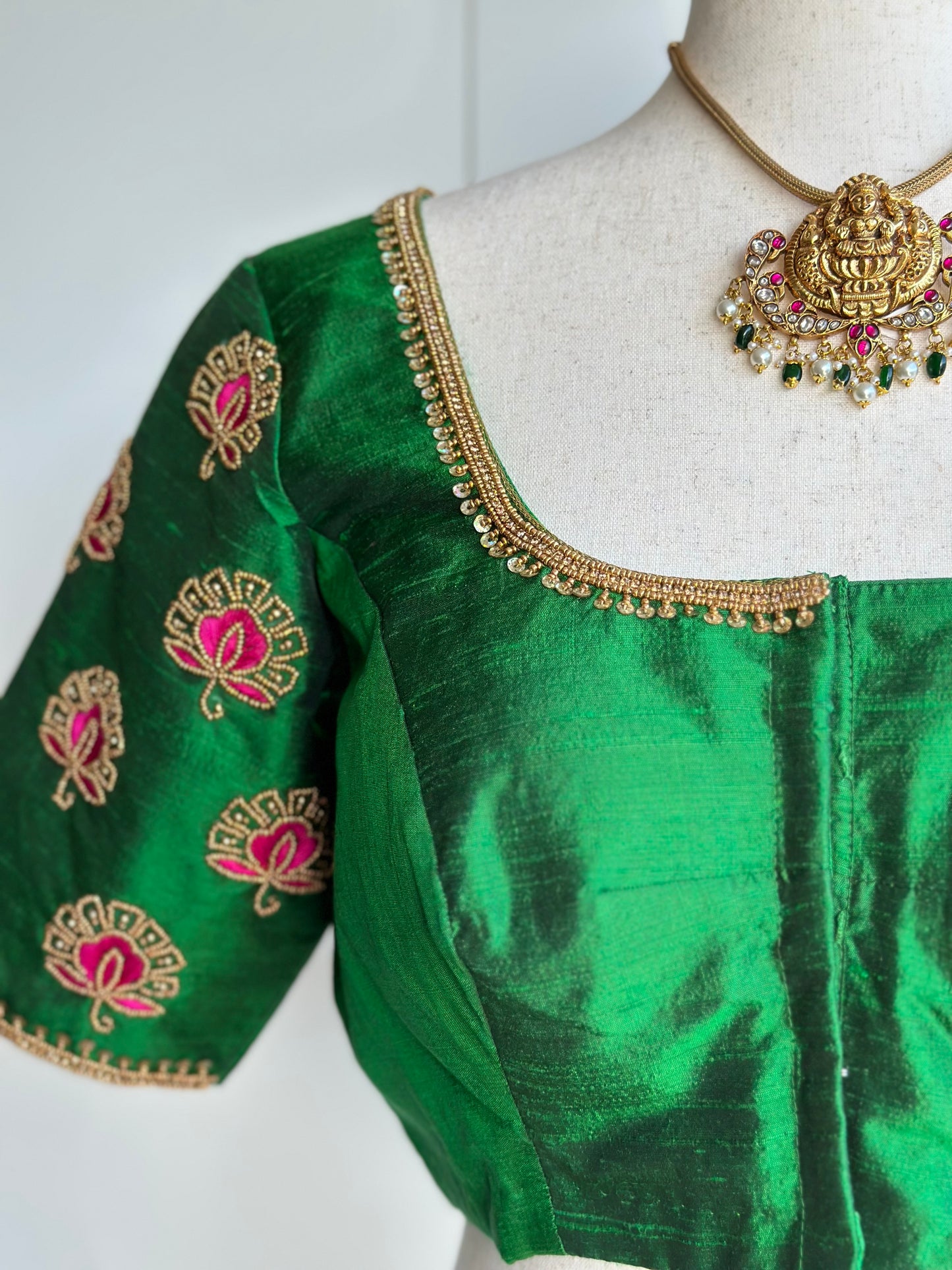 Rawsilk embroidery blouse | Readymade embroidery blouses in USA