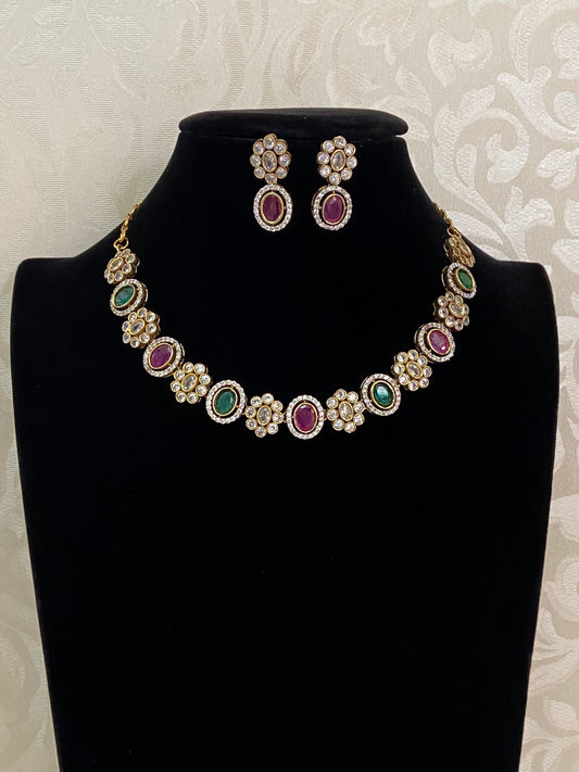 Victorian ad necklace set | Simple necklace set