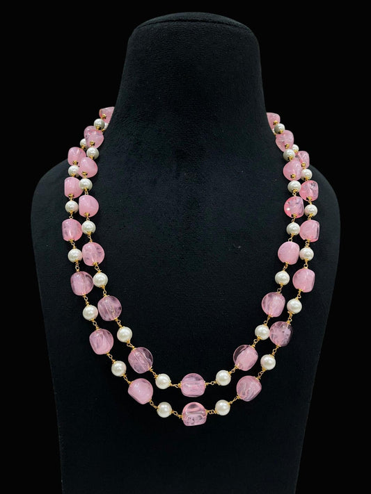 Two Layered Beads & Pearl Mala | Indian Beads Jewelry