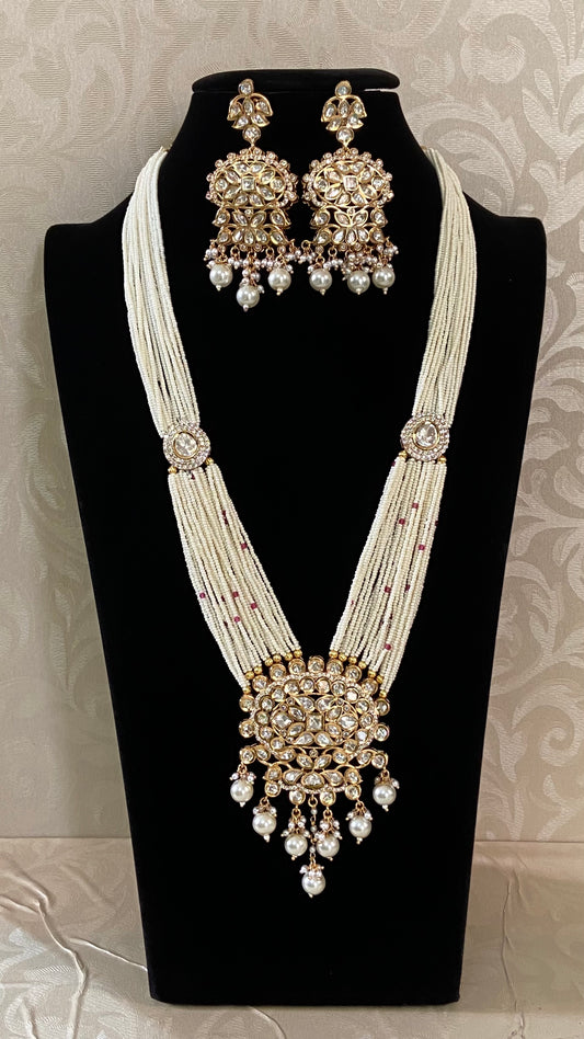 Kundan pendant Pearls necklace
