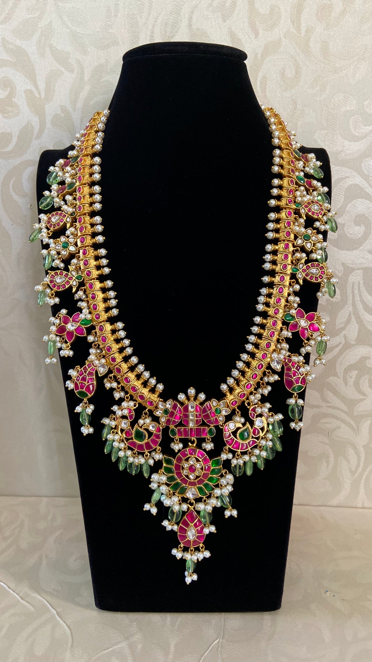 Jadau kundan guttapusalu long necklace | Guttapusalu long necklace | Bridal jewellery | Indian wedding jewellery