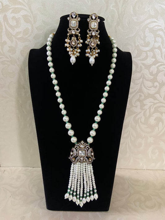 Victorian Pendant  Beads necklace With Earrings | Indian Jewelry in USA