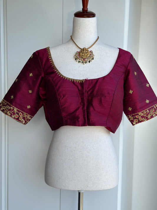 Pure Rawsilk embroidery blouse | Custom embroidery blouse