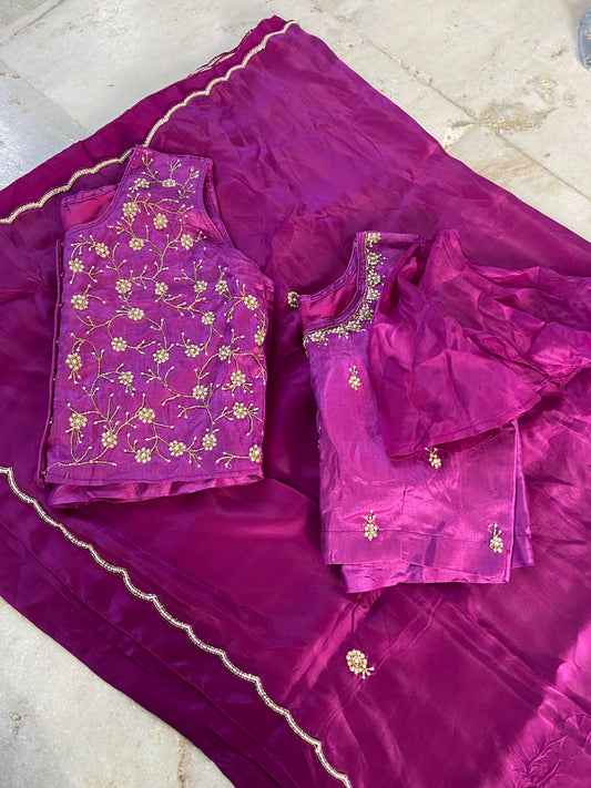 Satin embroidery fancy saree | Party wear saree | Sarees in USA