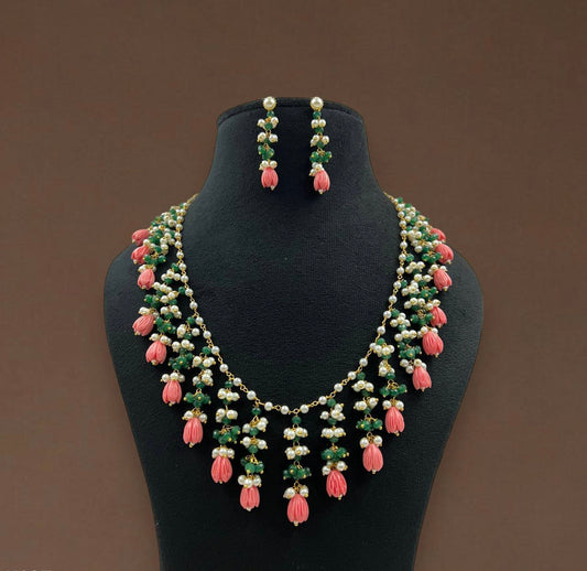 Tulips necklace | Light weight necklace | Indian jewelry in USA