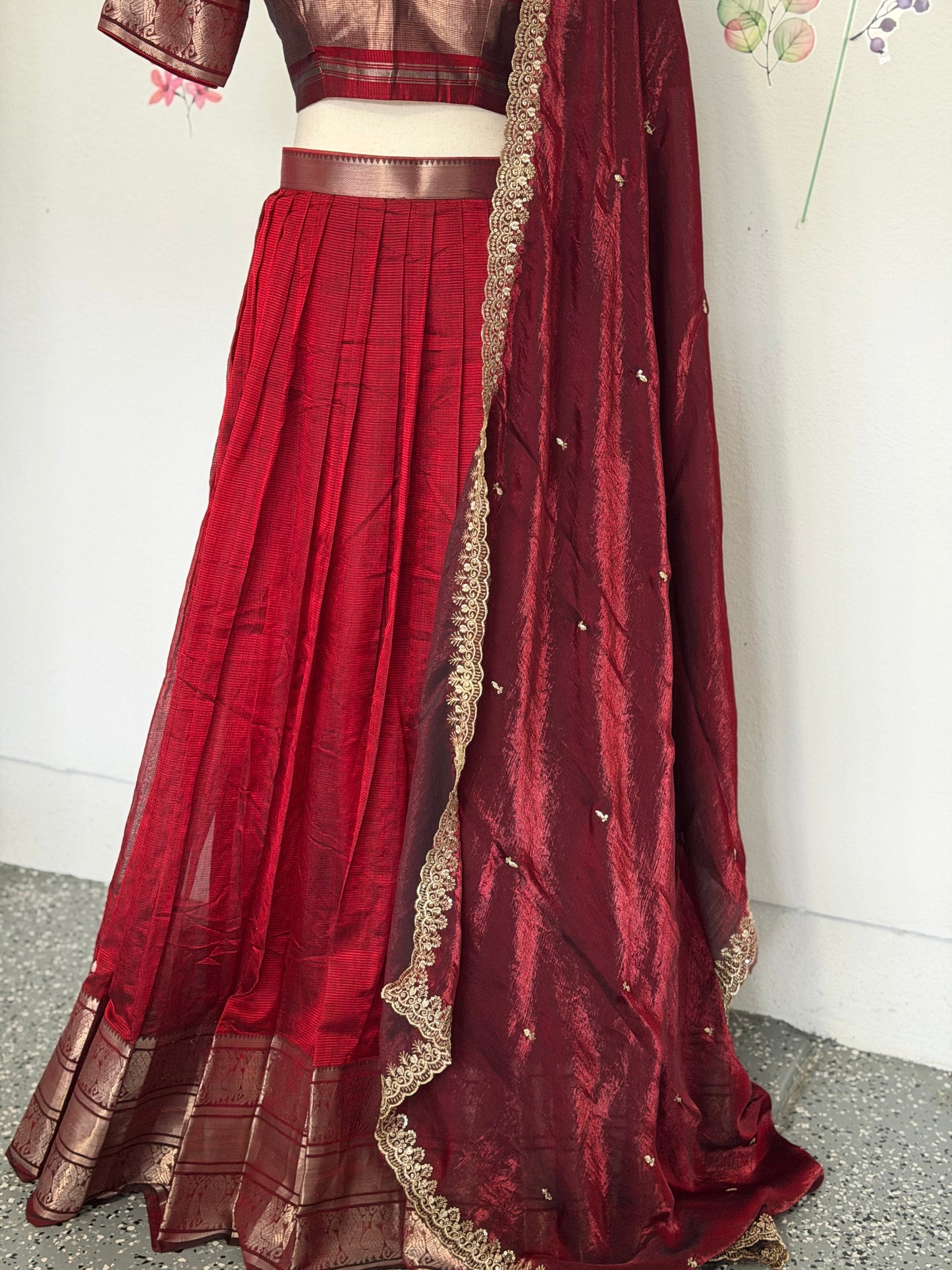 Mangalagiri Pattu pavada | Partywear Lehanga | Lehanga voni