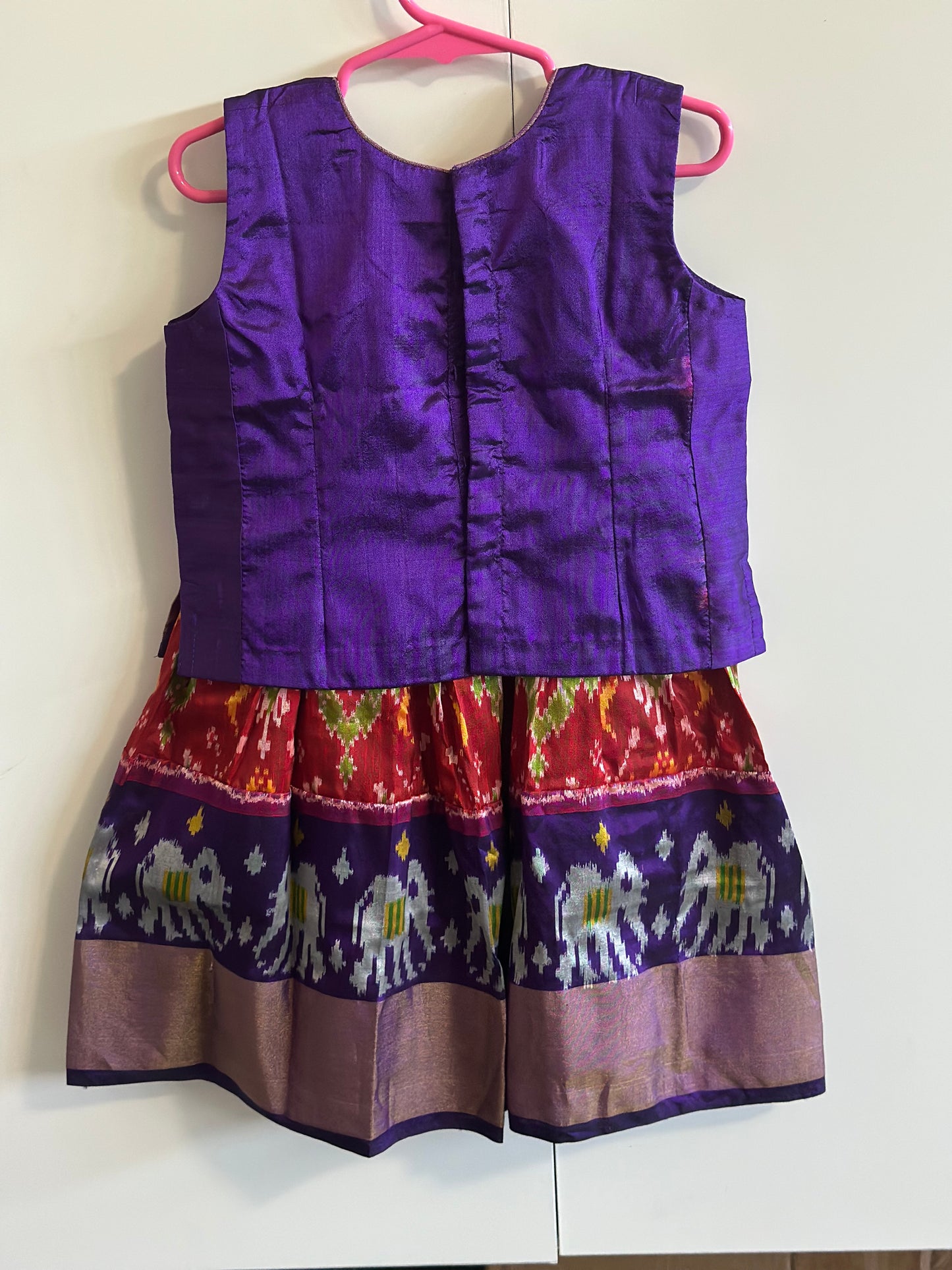 Pure Silk Ikkat Baby Lehanga | Ikkat Pattu Pavada | Girls party wear dresses