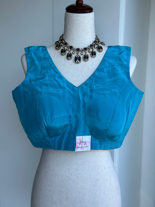 Crape silk sleeveless blouse | Saree blouses online