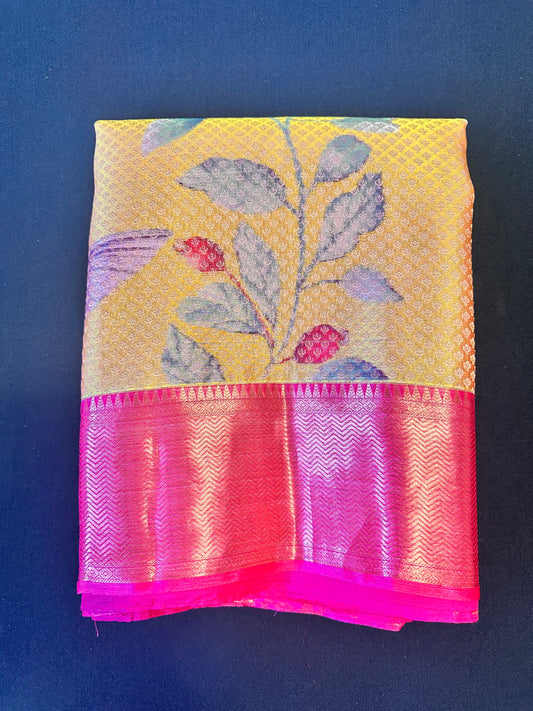 Brocade Kanchi saree with print | Sarees in USA