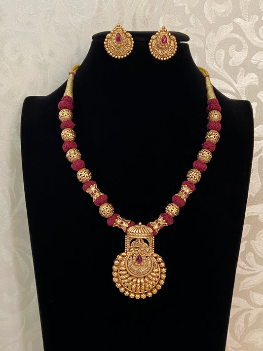 thread necklace | Antique nakshi balls necklace /mangalsutra