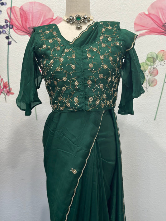 Satin embroidery fancy saree | Party wear saree | Sarees in USA