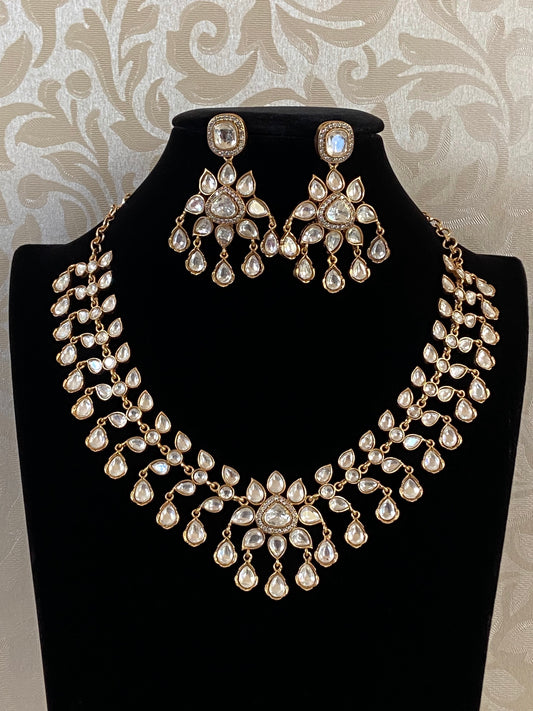 Moissanite polki Kundan necklace | Bridal jewelry | Indian jewelry