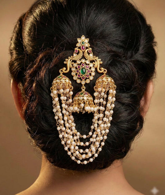 Hair Accessories | Pearl Hair Choti | Traditional Indian Jewelry