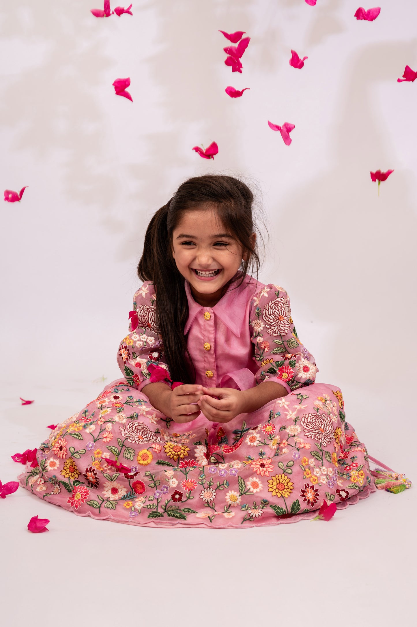 Lovely pink Girls Top & Skirt