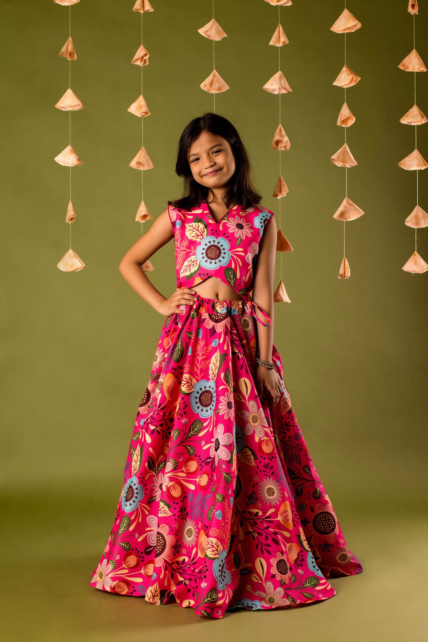 Girls Pink Top & Skirt