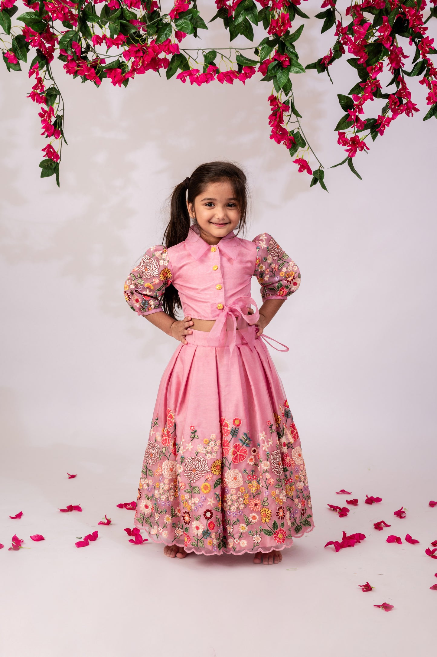 Lovely pink Girls Top & Skirt