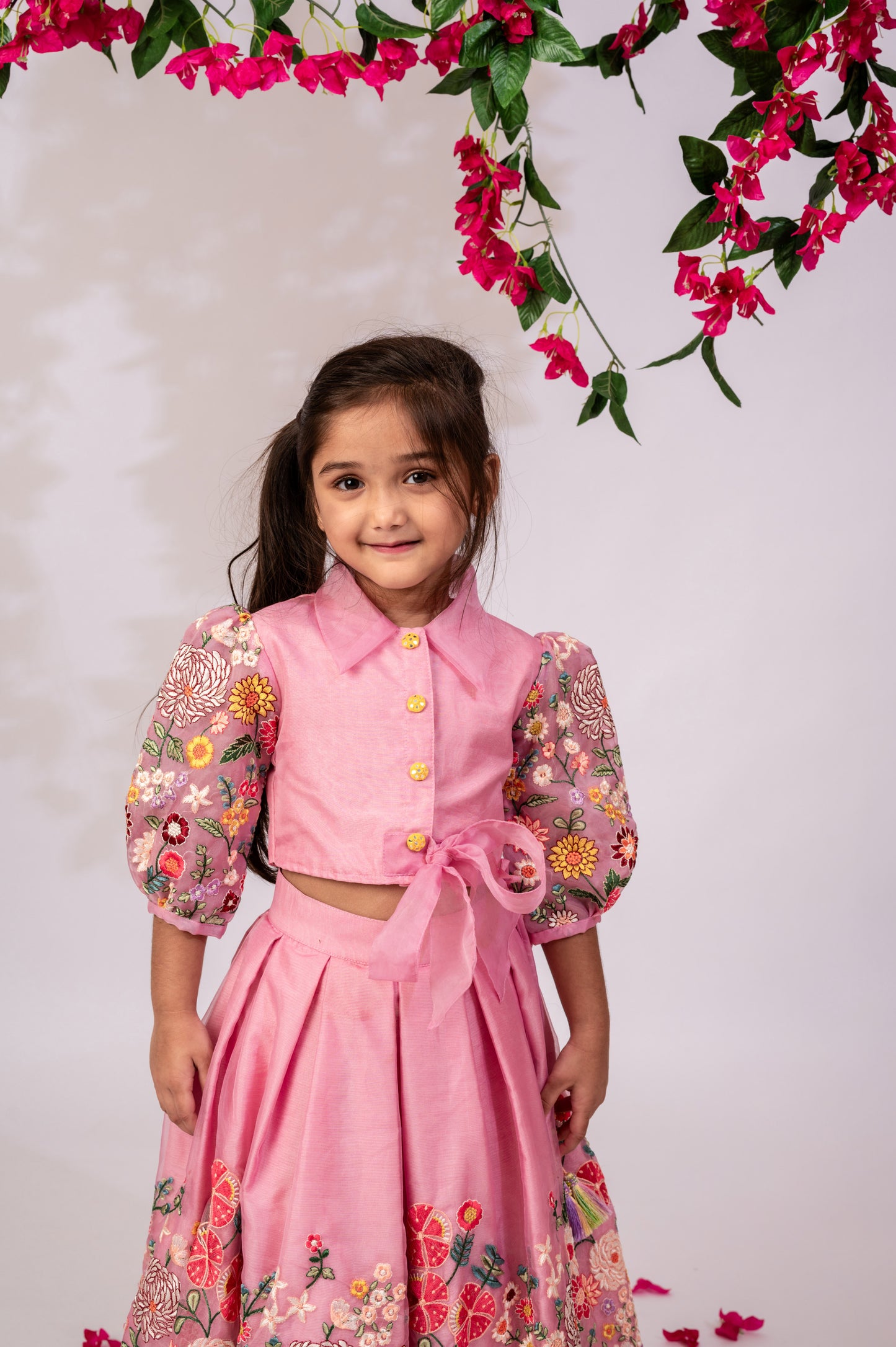 Lovely pink Girls Top & Skirt