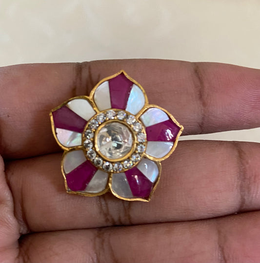 Adjustable Finger Ring | AD Kundan Finger Ring