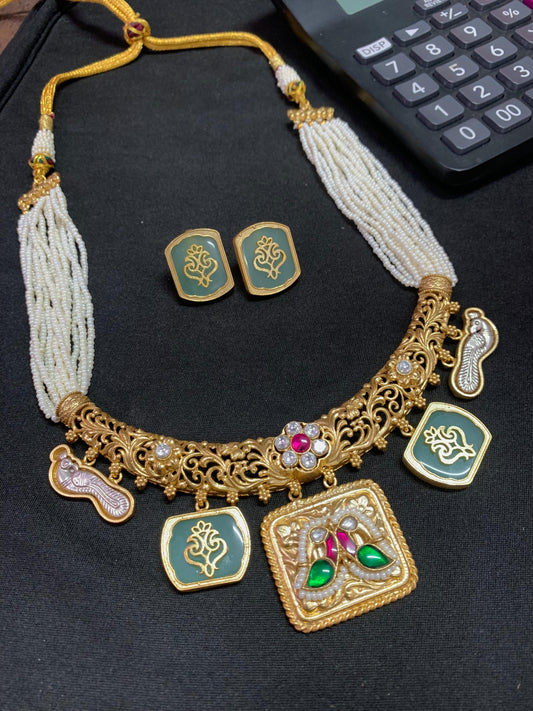 Traditional Pendant Pearl Necklace | Latest Indian jewelry