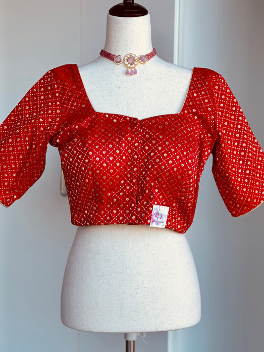 Red buti blouse | Saree blouses in USA