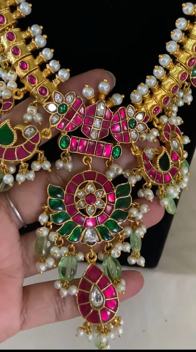 Jadau kundan guttapusalu long necklace | Guttapusalu long necklace | Bridal jewellery | Indian wedding jewellery