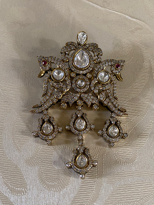 Victorian AD Peacock Brooch | Multipurpose Brooch Pin