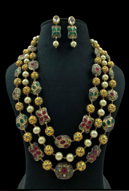 AD Victorian Beads Balls Pearl Necklace | Exclusive Necklace | Gift Idea