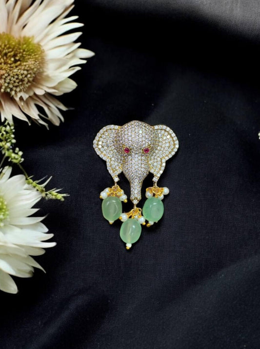AD Elephant Brooch Pin |  Indian Jewelry | Gift Idea