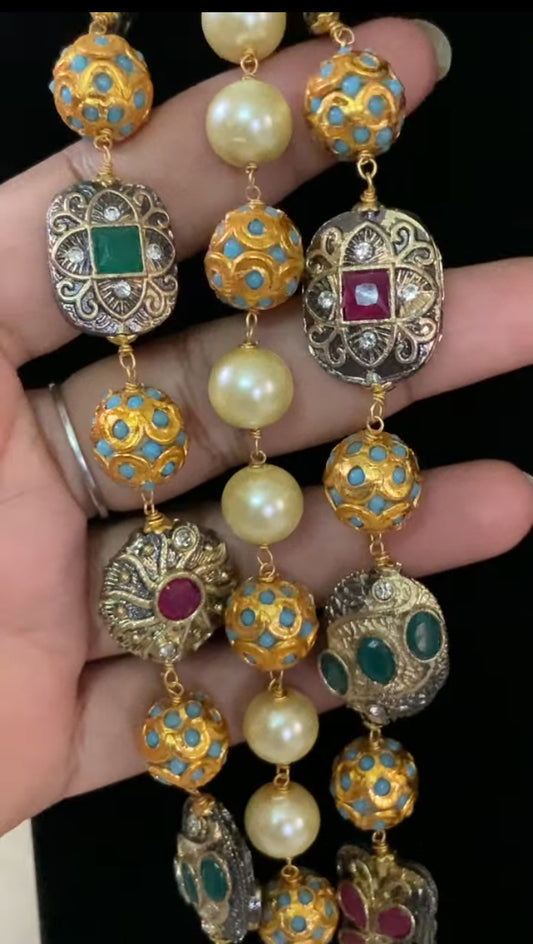 AD Victorian Beads Balls Pearl Necklace | Exclusive Necklace | Gift Idea