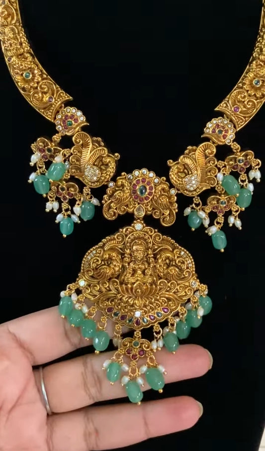 Antique Nakshi Lakshmi Kante With Earrings | Traditional Bridal Necklace