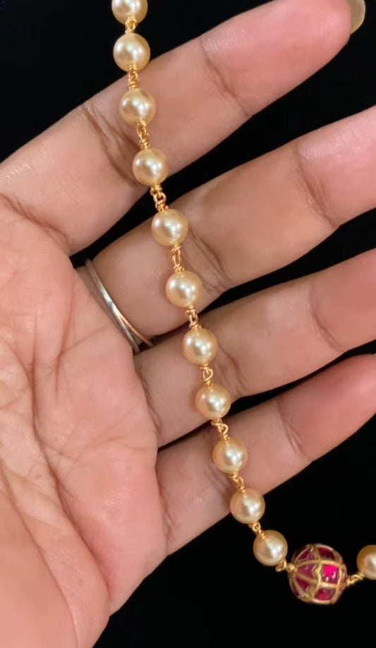 Jadau Bead Pearl Necklace | Indian Necklace In USA | Gift Idea