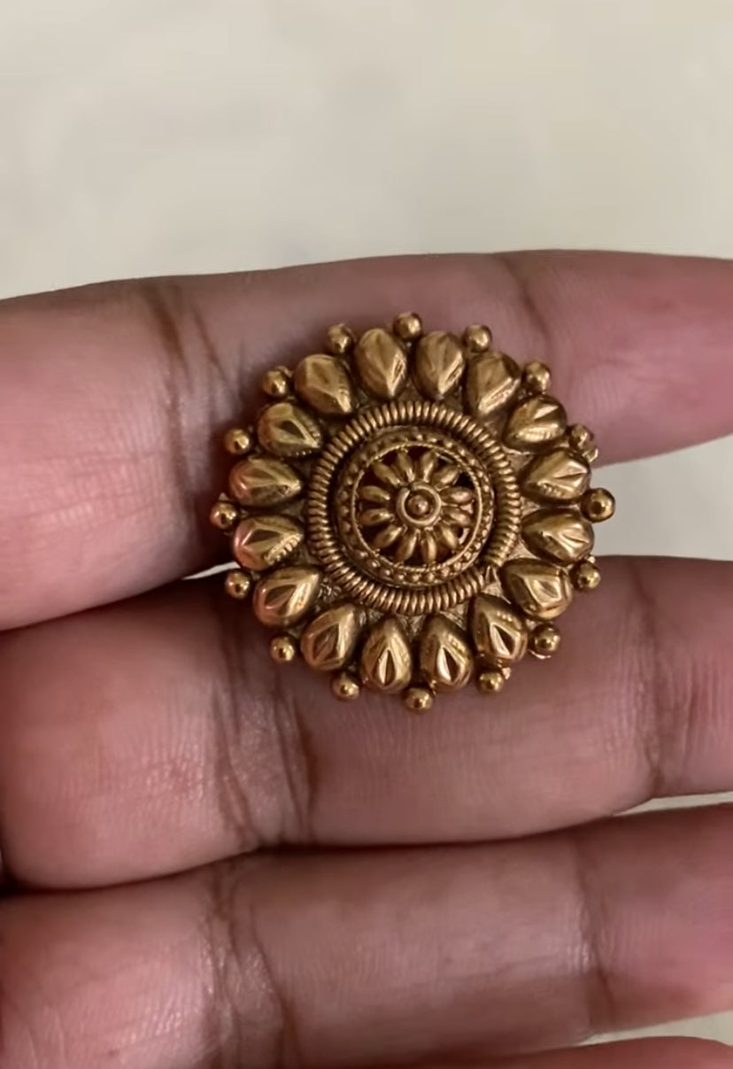 Antique Nakshi Beads Necklace With Studs | Indian Traditional Necklace