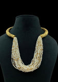 Designer Pearl Necklace | Traditional Pearl Mala with Antique Gold Necklace | Gift Idea