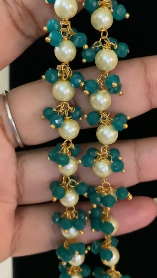 Beads with Pearls Long Necklace & Earrings | Indian Jewelry In USA