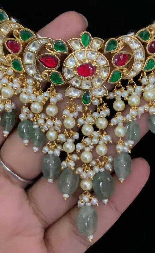 Ahmadabadi Kundan Necklace | Jadau Kundan Necklace Set | Traditional Bridal Necklace