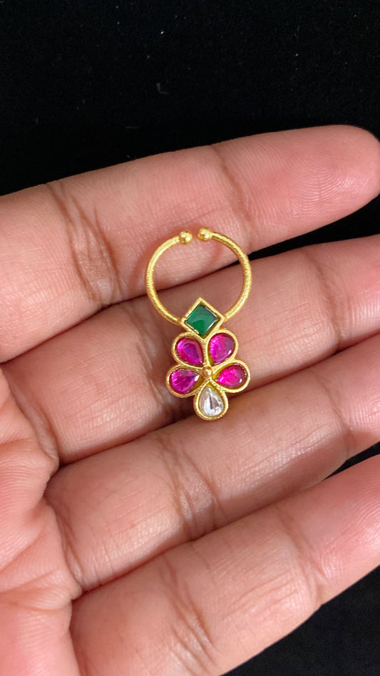 Jadau Kundan Septum Ring| Indian Nose Ring