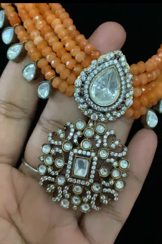 AD Victorian Polki Beads Choker | Exclusive Necklace