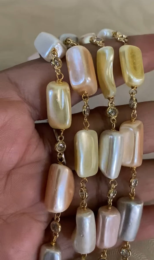 Natural MOP Necklace | Indian Beads Mala