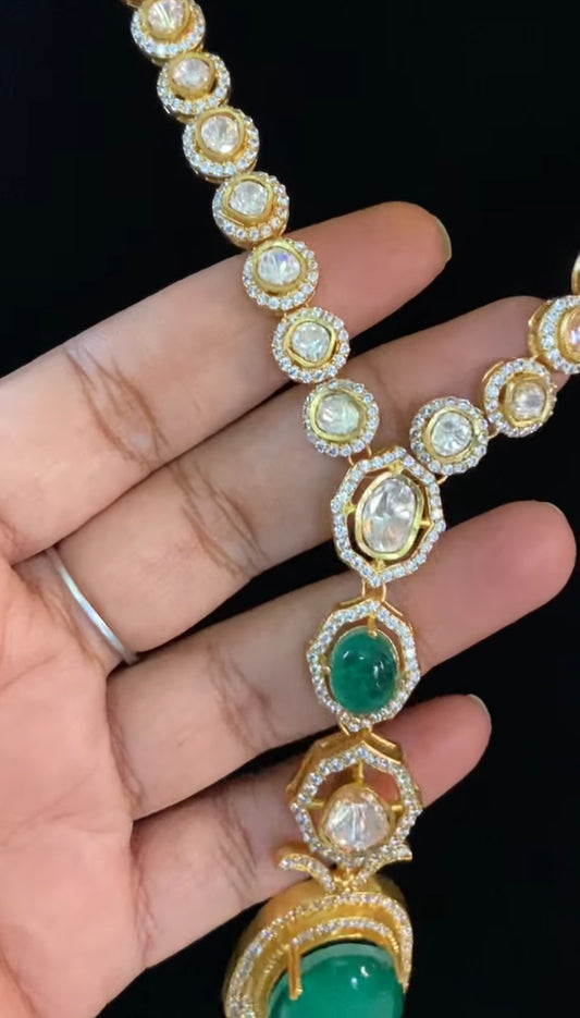 Polki Doublet Kundan Necklace Set | Indian Jewelry
