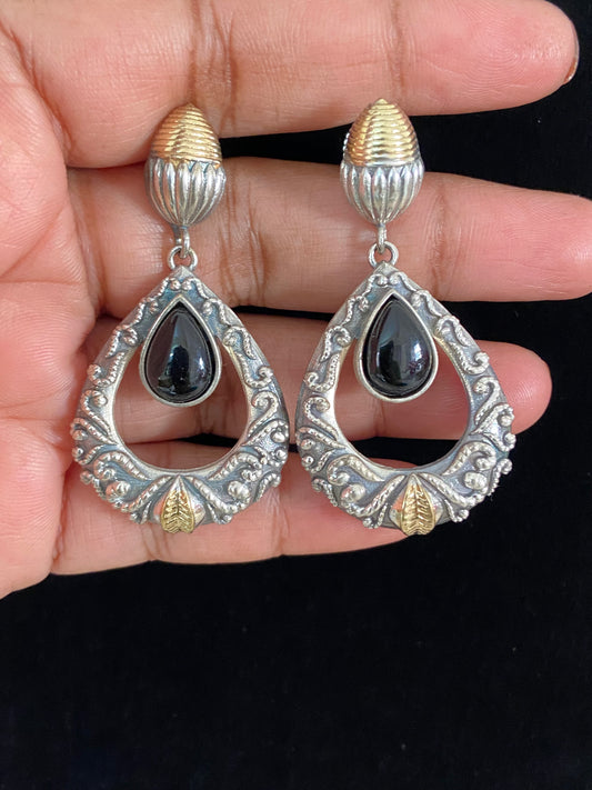 oxidised 2 Tone Earrings | Indian Earrings